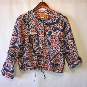 Ruby Rd. red and blue burnout jacket sz 6p